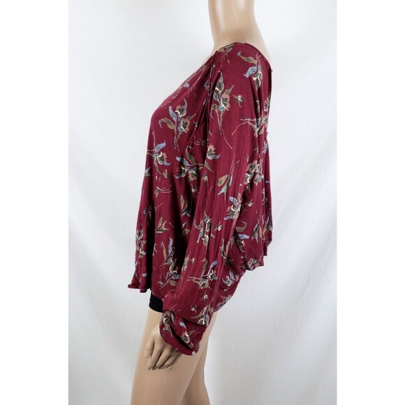 Free People Backless Top Womens M Burgundy Modal-Blend Boho Chic Earthy Flowy - Picture 3 of 11
